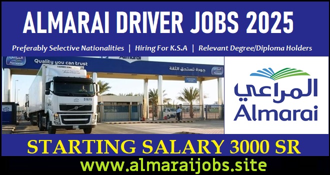 Almarai Driver Jobs 2025